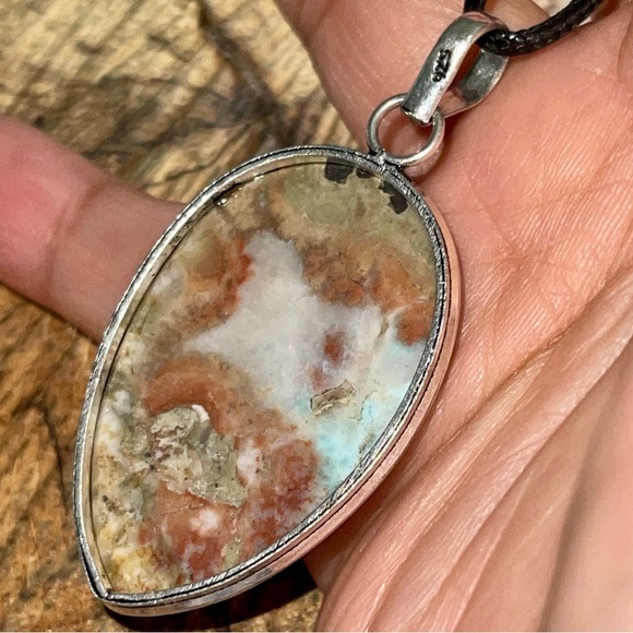 Caribbean Larimar Crystal Pendant 2 1/4” - Picture 12 of 13